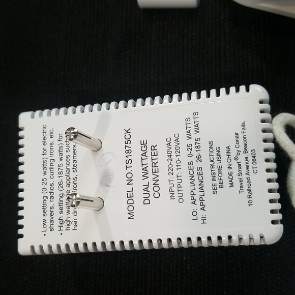 Conair Travel Smart 1875 Watt International Converter Set - Picture 6 of 8